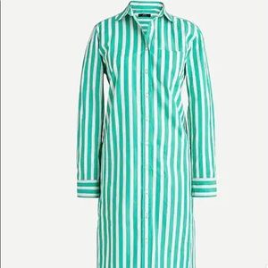 J Crew Striped Green Shirtdress